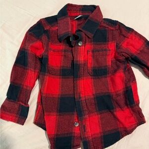 Old Navy Kids Plaid Button-Down Shirt - Red & Black